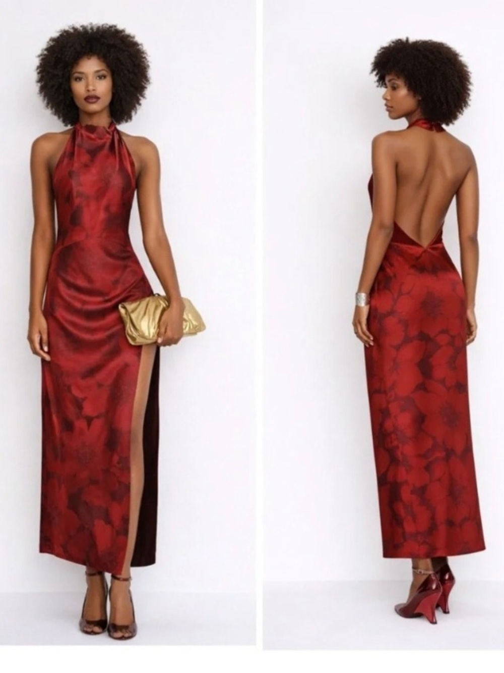 Reformation Emeline Silk Dress carnelian